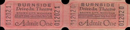 Burnside Drive-In Theatre - Ticket Stub
